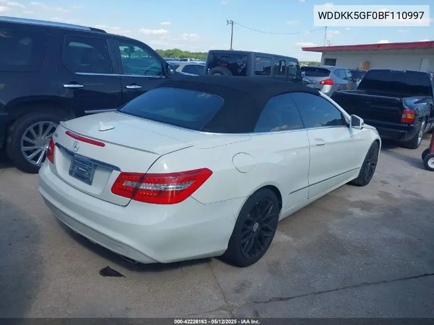 2011 Mercedes-Benz E 350 VIN: WDDKK5GF0BF110997 Lot: 42226163