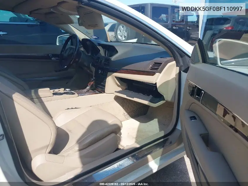 2011 Mercedes-Benz E 350 VIN: WDDKK5GF0BF110997 Lot: 42226163