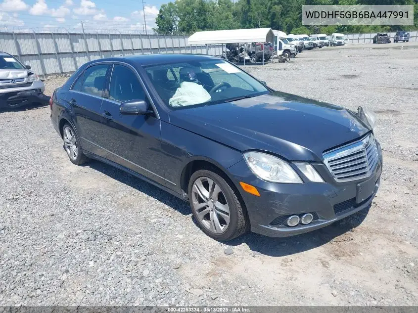 2011 Mercedes-Benz E 350 VIN: WDDHF5GB6BA447991 Lot: 42253334