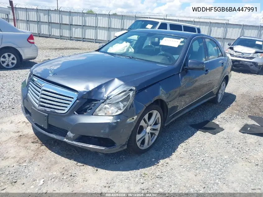 2011 Mercedes-Benz E 350 VIN: WDDHF5GB6BA447991 Lot: 42253334