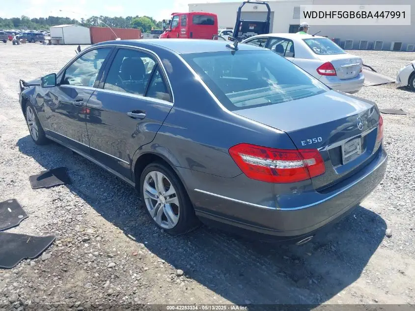 2011 Mercedes-Benz E 350 VIN: WDDHF5GB6BA447991 Lot: 42253334