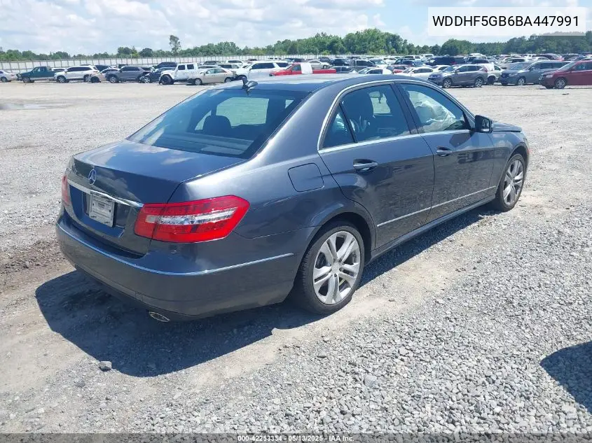 2011 Mercedes-Benz E 350 VIN: WDDHF5GB6BA447991 Lot: 42253334