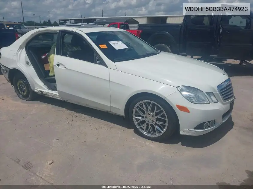 2011 Mercedes-Benz E 350 VIN: WDDHF5GB3BA474923 Lot: 42588316