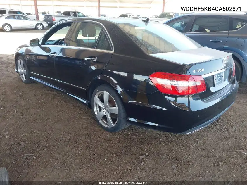 2012 Mercedes-Benz E 350 350 VIN: WDDHF5KB4CA602871 Lot: 42630743
