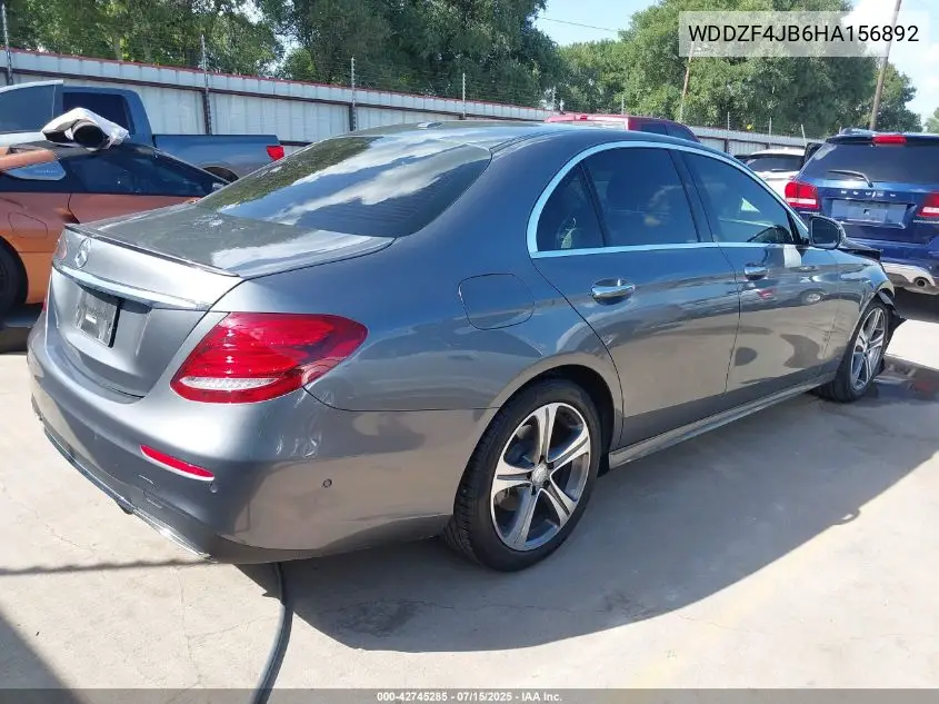 2017 Mercedes-Benz E 300 VIN: WDDZF4JB6HA156892 Lot: 42745285