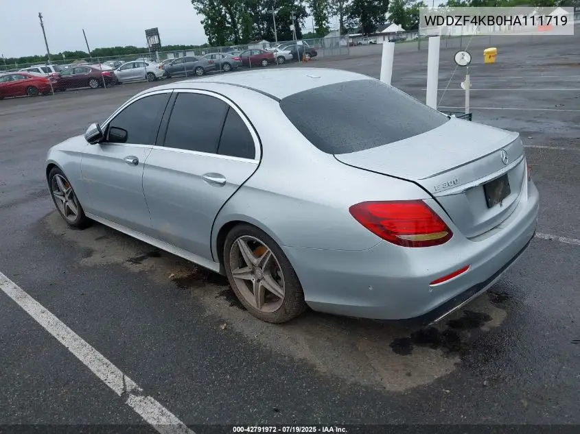 2017 Mercedes-Benz E 300 4Matic VIN: WDDZF4KB0HA111719 Lot: 42791972
