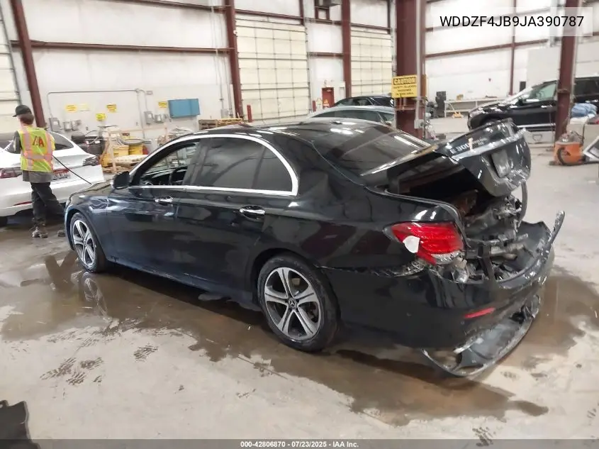 2018 Mercedes-Benz E 300 VIN: WDDZF4JB9JA390787 Lot: 42806870