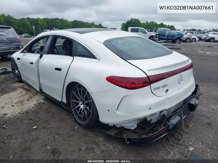 2022 Mercedes-Benz Eqs 450+ VIN: W1KCG2DB1NA007661 Lot: 42370282