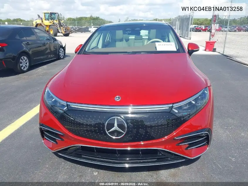 2022 Mercedes-Benz Eqs 580 4Matic VIN: W1KCG4EB1NA013258 Lot: 42449191