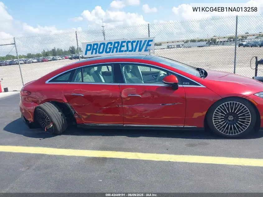 2022 Mercedes-Benz Eqs 580 4Matic VIN: W1KCG4EB1NA013258 Lot: 42449191