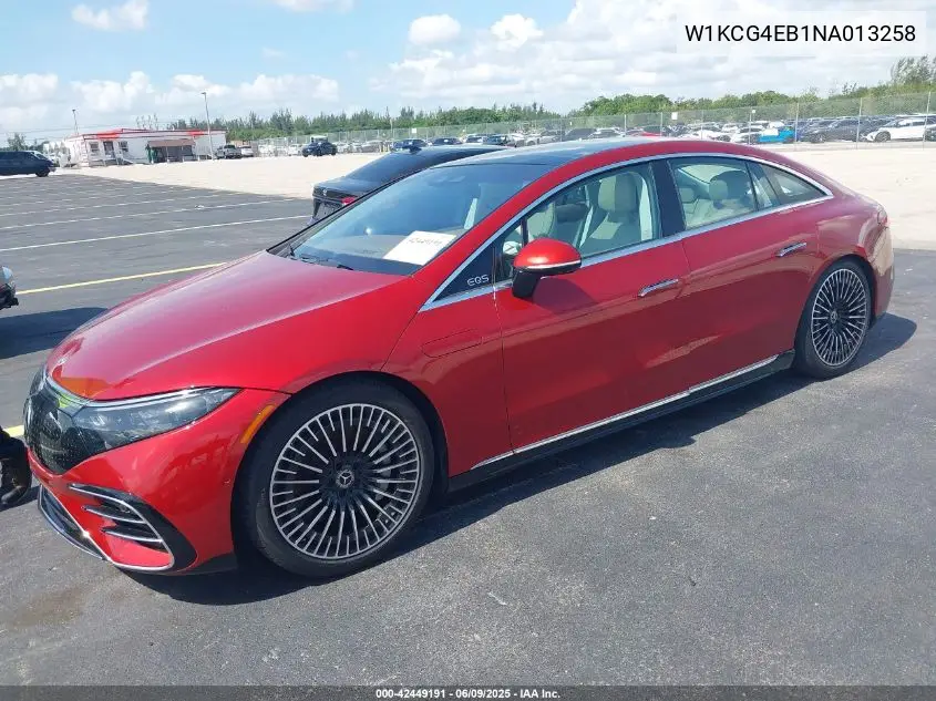 2022 Mercedes-Benz Eqs 580 4Matic VIN: W1KCG4EB1NA013258 Lot: 42449191