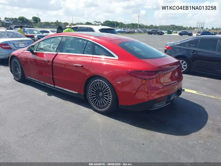 2022 Mercedes-Benz Eqs 580 4Matic VIN: W1KCG4EB1NA013258 Lot: 42449191