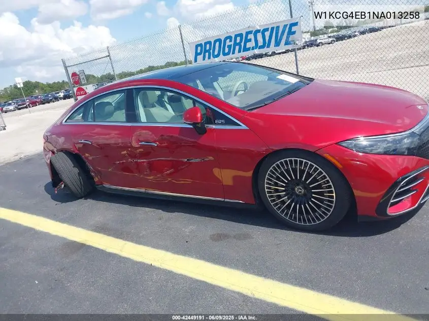 2022 Mercedes-Benz Eqs 580 4Matic VIN: W1KCG4EB1NA013258 Lot: 42449191