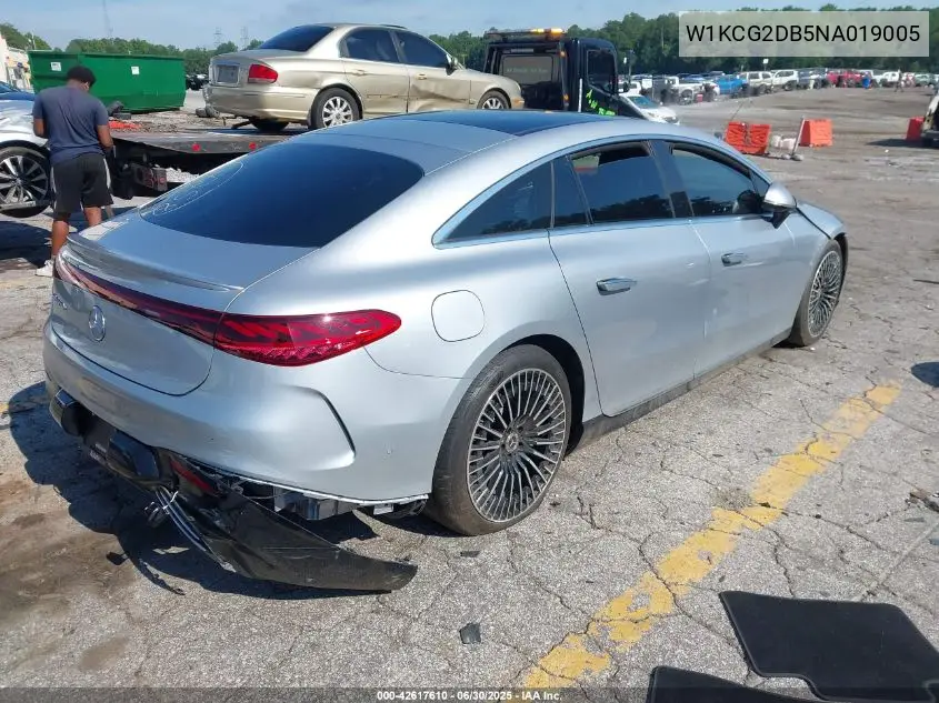 2022 Mercedes-Benz Eqs Sedan VIN: W1KCG2DB5NA019005 Lot: 42617610