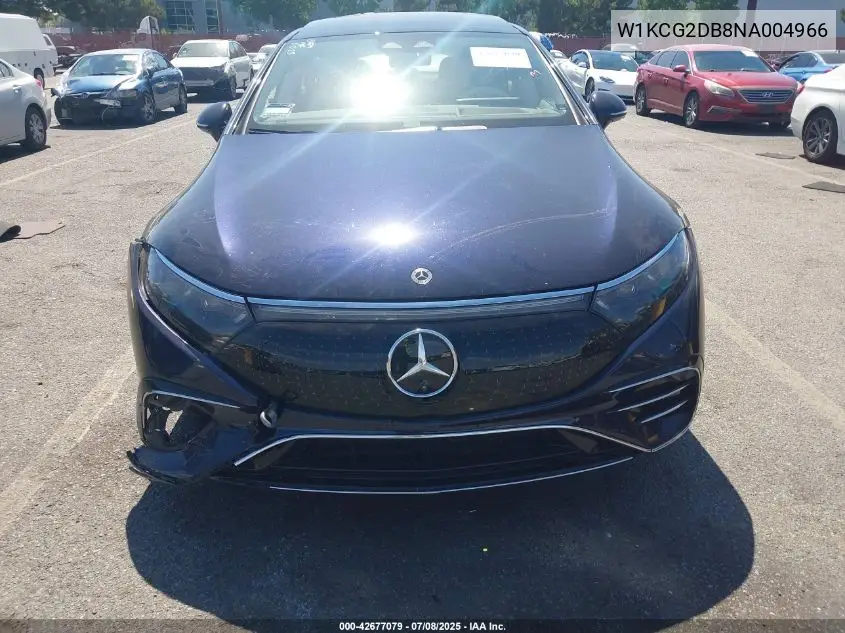 2022 Mercedes-Benz Eqs 450+ VIN: W1KCG2DB8NA004966 Lot: 42677079