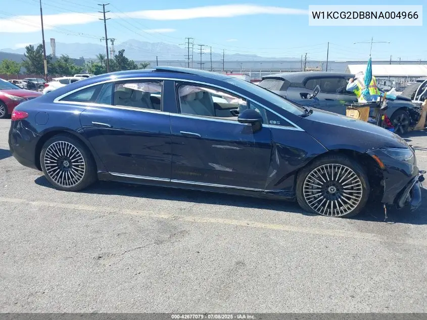 2022 Mercedes-Benz Eqs 450+ VIN: W1KCG2DB8NA004966 Lot: 42677079
