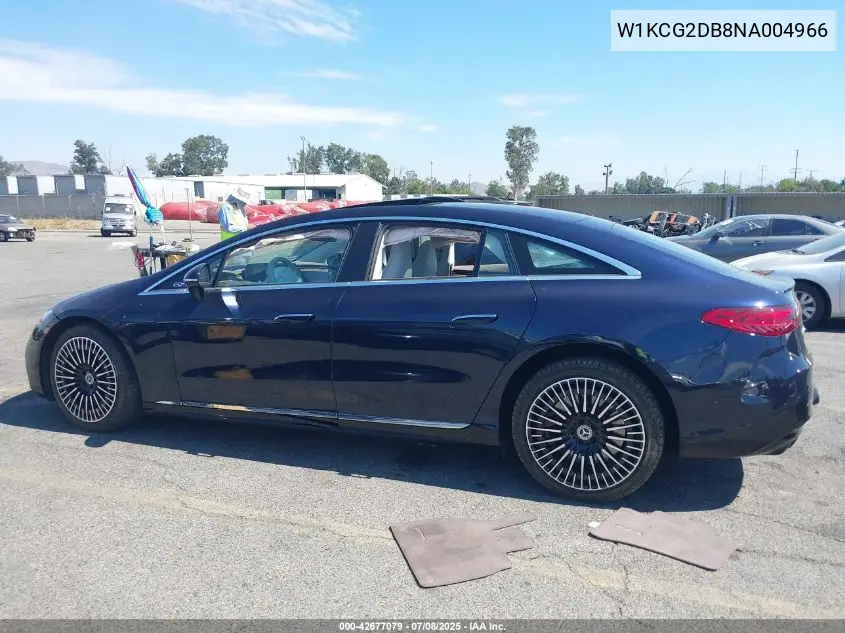 2022 Mercedes-Benz Eqs 450+ VIN: W1KCG2DB8NA004966 Lot: 42677079
