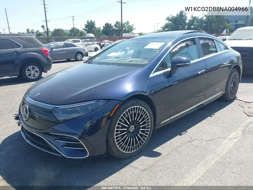 2022 Mercedes-Benz Eqs 450+ VIN: W1KCG2DB8NA004966 Lot: 42677079