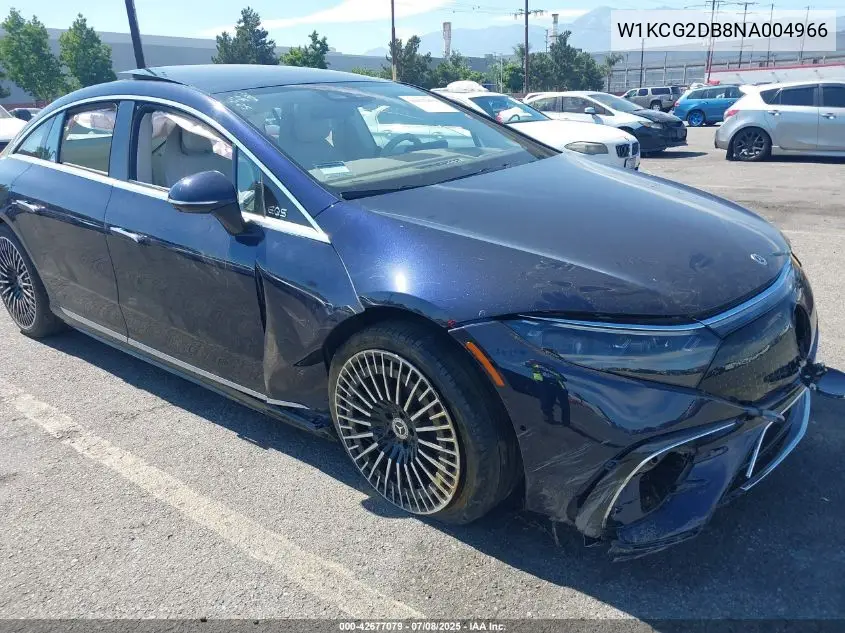 2022 Mercedes-Benz Eqs 450+ VIN: W1KCG2DB8NA004966 Lot: 42677079