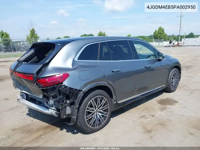 2023 Mercedes-Benz Eqs Eqs 580 VIN: 4JGDM4EB5PA002950 Lot: 42600529