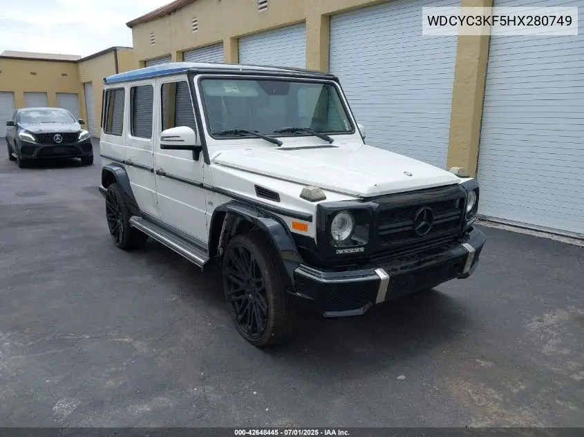 2017 Mercedes-Benz G 550 4Matic VIN: WDCYC3KF5HX280749 Lot: 42648445