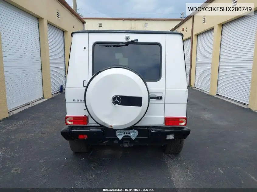 2017 Mercedes-Benz G 550 4Matic VIN: WDCYC3KF5HX280749 Lot: 42648445