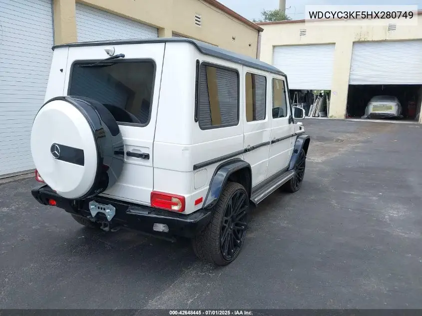 2017 Mercedes-Benz G 550 4Matic VIN: WDCYC3KF5HX280749 Lot: 42648445