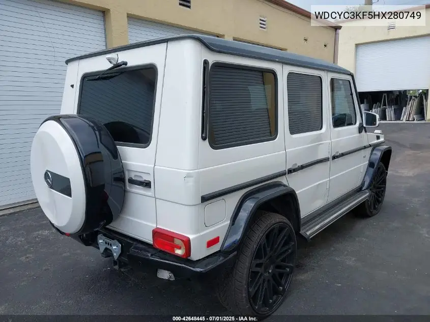 2017 Mercedes-Benz G 550 4Matic VIN: WDCYC3KF5HX280749 Lot: 42648445