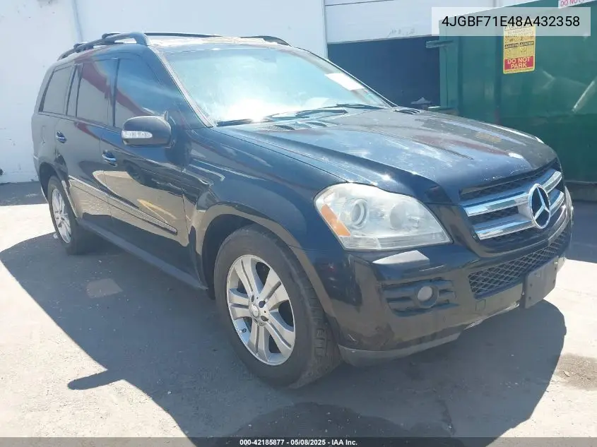 2008 Mercedes-Benz Gl 450 4Matic VIN: 4JGBF71E48A432358 Lot: 42185877