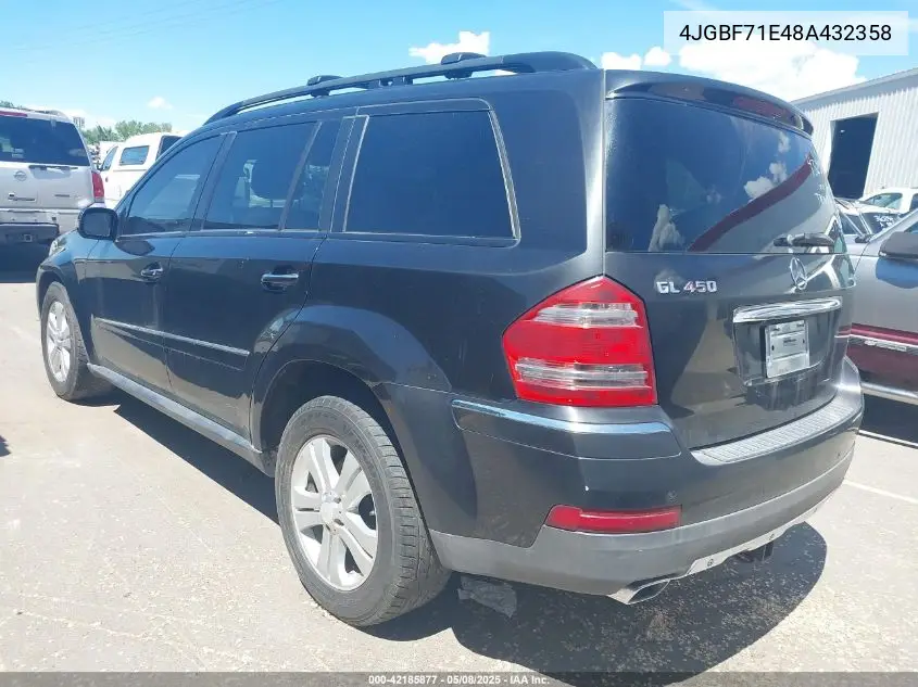 2008 Mercedes-Benz Gl 450 4Matic VIN: 4JGBF71E48A432358 Lot: 42185877