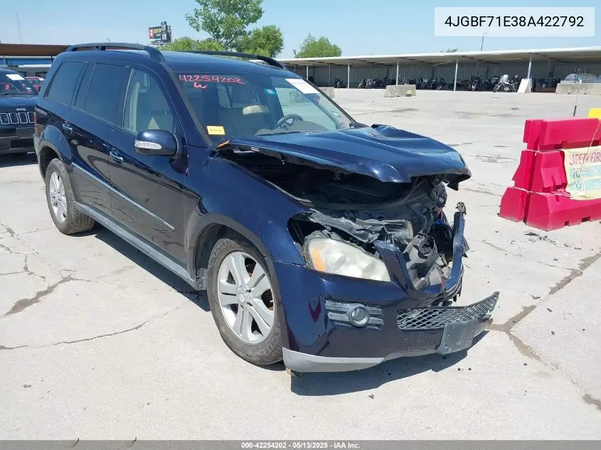 2008 Mercedes-Benz Gl 450 4Matic VIN: 4JGBF71E38A422792 Lot: 42254202