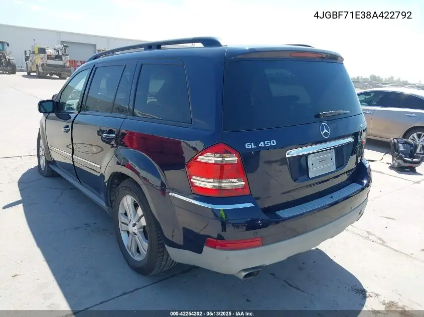 2008 Mercedes-Benz Gl 450 4Matic VIN: 4JGBF71E38A422792 Lot: 42254202