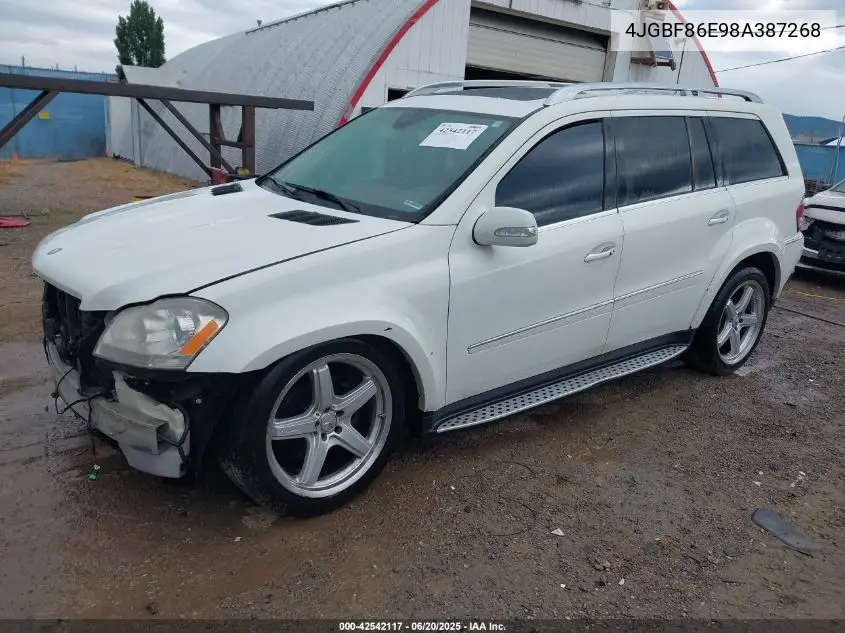 2008 Mercedes-Benz Gl 550 4Matic VIN: 4JGBF86E98A387268 Lot: 42542117