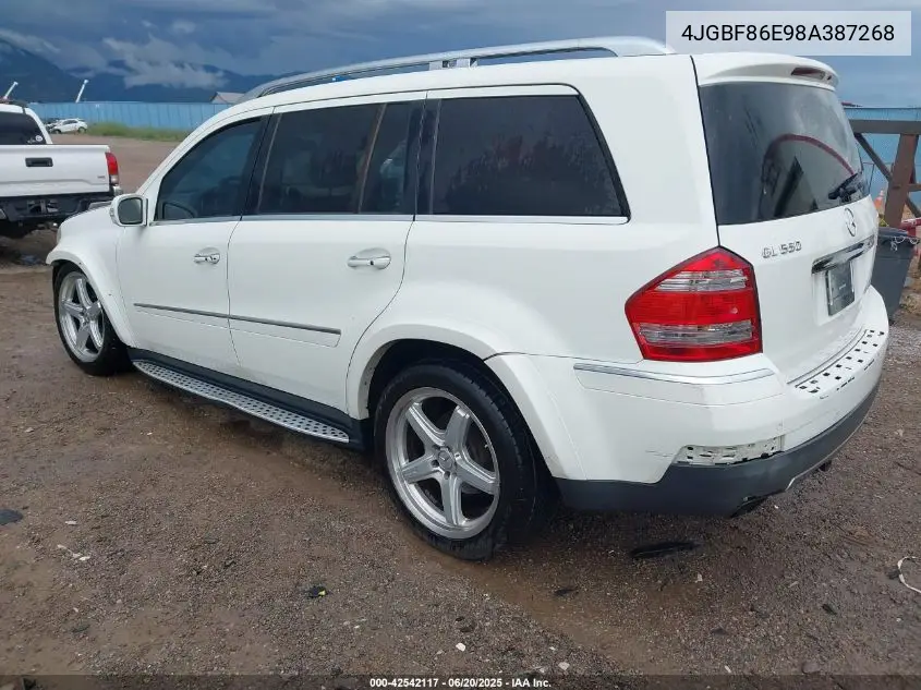 2008 Mercedes-Benz Gl 550 4Matic VIN: 4JGBF86E98A387268 Lot: 42542117
