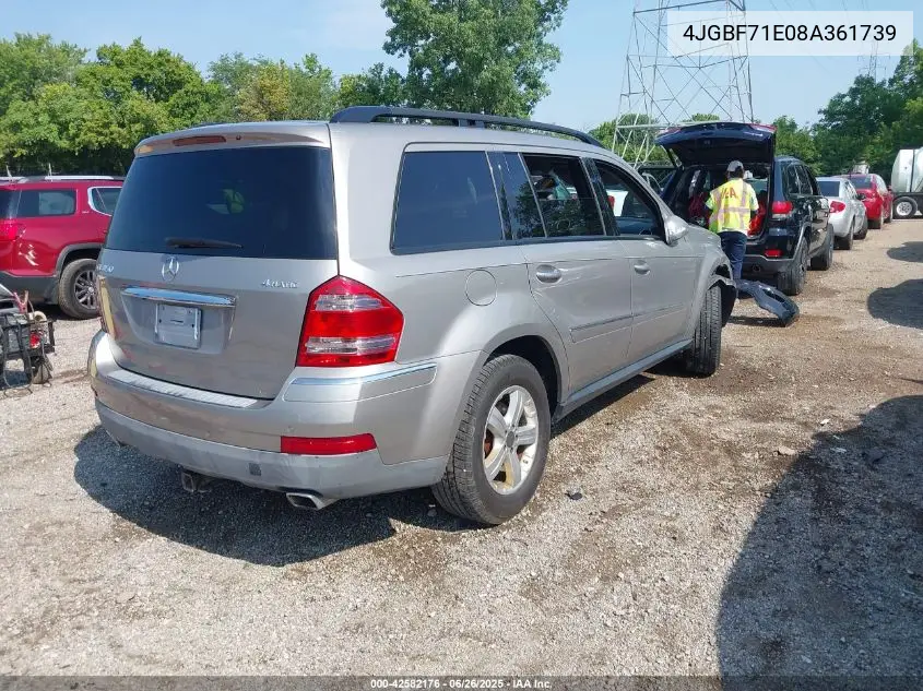 2008 Mercedes-Benz Gl 450 4Matic VIN: 4JGBF71E08A361739 Lot: 42582176