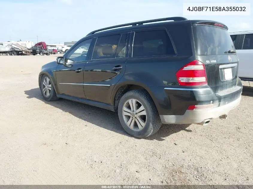 2008 Mercedes-Benz Gl 450 4Matic VIN: 4JGBF71E58A355032 Lot: 42755179