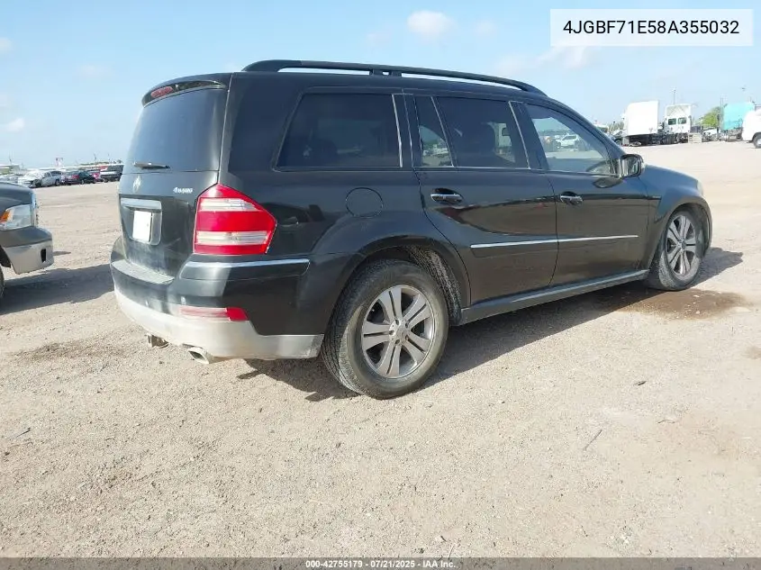 2008 Mercedes-Benz Gl 450 4Matic VIN: 4JGBF71E58A355032 Lot: 42755179
