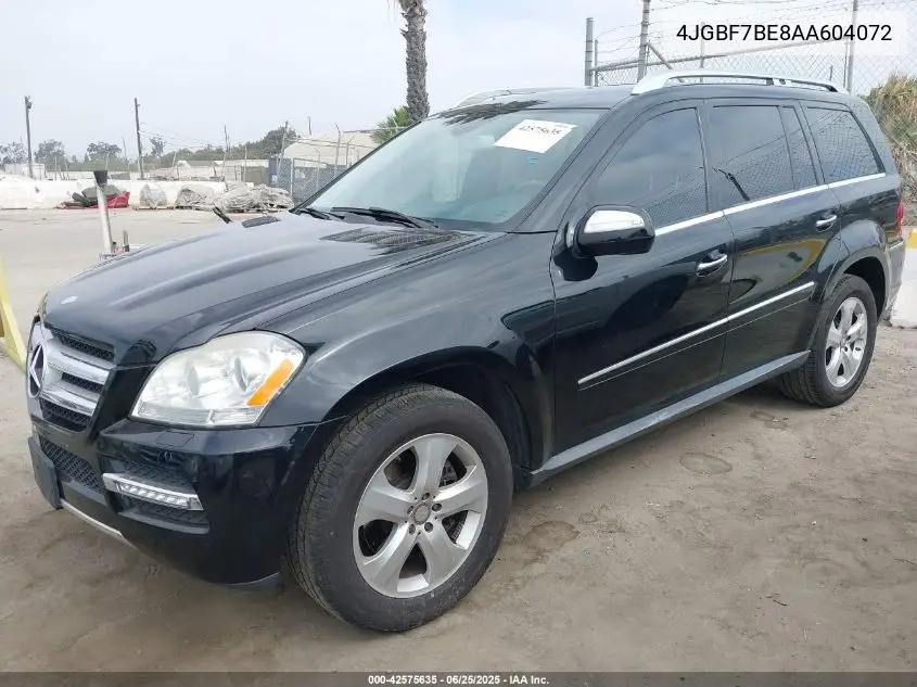 2010 Mercedes-Benz Gl 450 4Matic VIN: 4JGBF7BE8AA604072 Lot: 42575635
