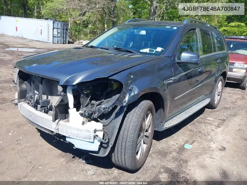 2011 Mercedes-Benz Gl 450 4Matic VIN: 4JGBF7BE4BA700847 Lot: 42198351