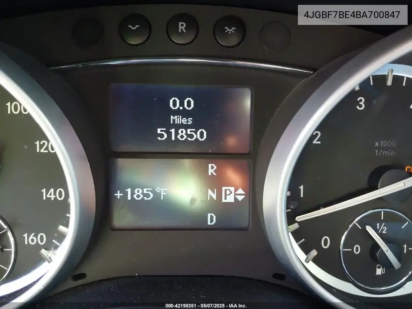 2011 Mercedes-Benz Gl 450 4Matic VIN: 4JGBF7BE4BA700847 Lot: 42198351