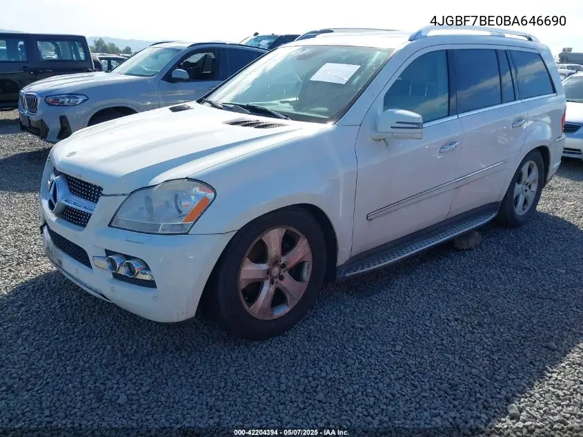 2011 Mercedes-Benz Gl 450 4Matic VIN: 4JGBF7BE0BA646690 Lot: 42204394