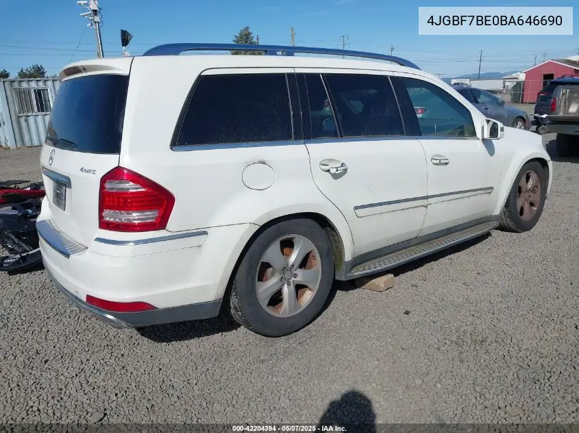 2011 Mercedes-Benz Gl 450 4Matic VIN: 4JGBF7BE0BA646690 Lot: 42204394