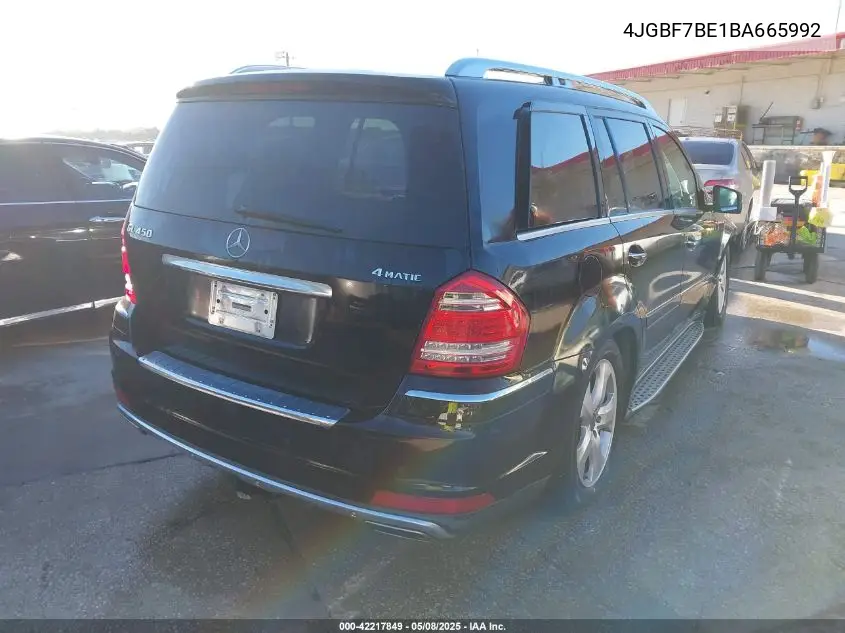 2011 Mercedes-Benz Gl 450 4Matic VIN: 4JGBF7BE1BA665992 Lot: 42217849