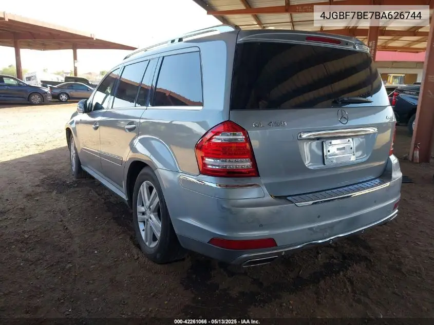 2011 Mercedes-Benz Gl 450 4Matic VIN: 4JGBF7BE7BA626744 Lot: 42261066