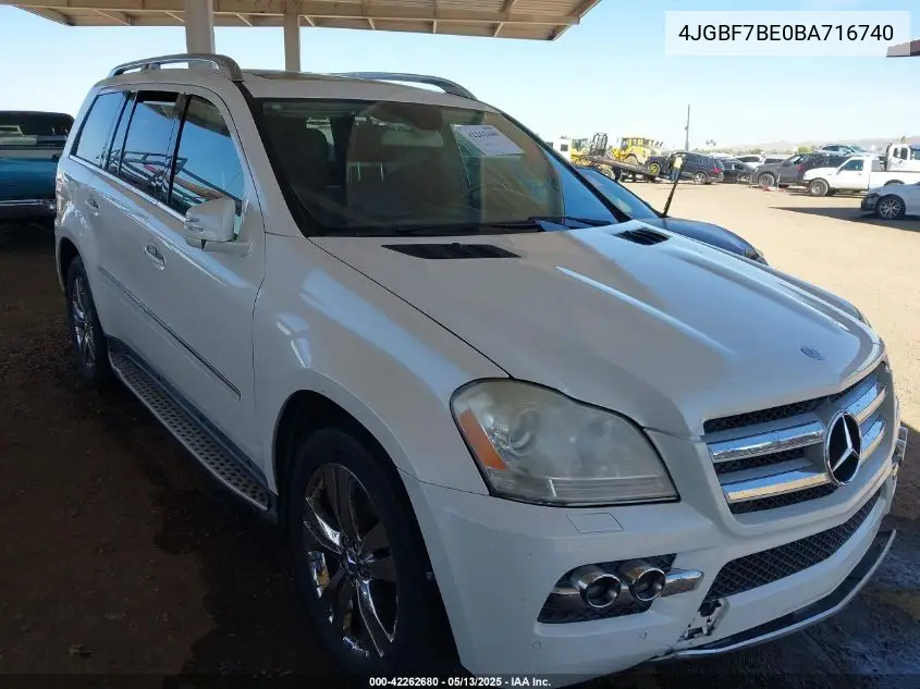 2011 Mercedes-Benz Gl 450 4Matic VIN: 4JGBF7BE0BA716740 Lot: 42262680