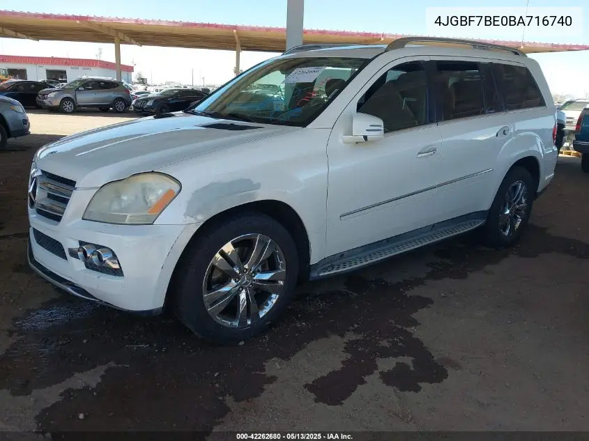 2011 Mercedes-Benz Gl 450 4Matic VIN: 4JGBF7BE0BA716740 Lot: 42262680