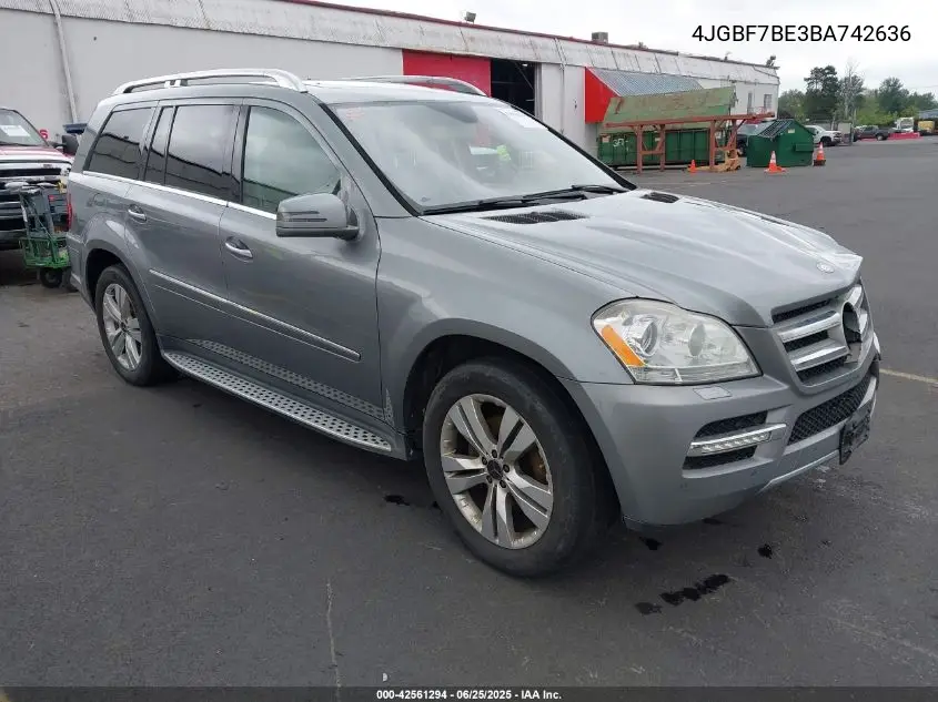 2011 Mercedes-Benz Gl 450 4Matic VIN: 4JGBF7BE3BA742636 Lot: 42561294