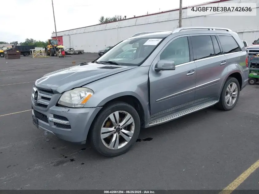 2011 Mercedes-Benz Gl 450 4Matic VIN: 4JGBF7BE3BA742636 Lot: 42561294
