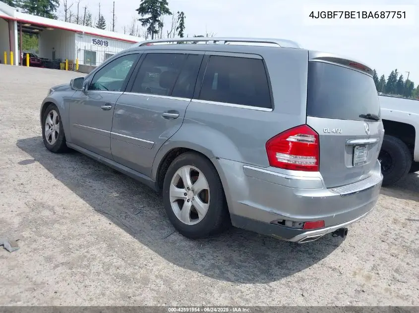 2011 Mercedes-Benz Gl 450 4Matic VIN: 4JGBF7BE1BA687751 Lot: 42591954