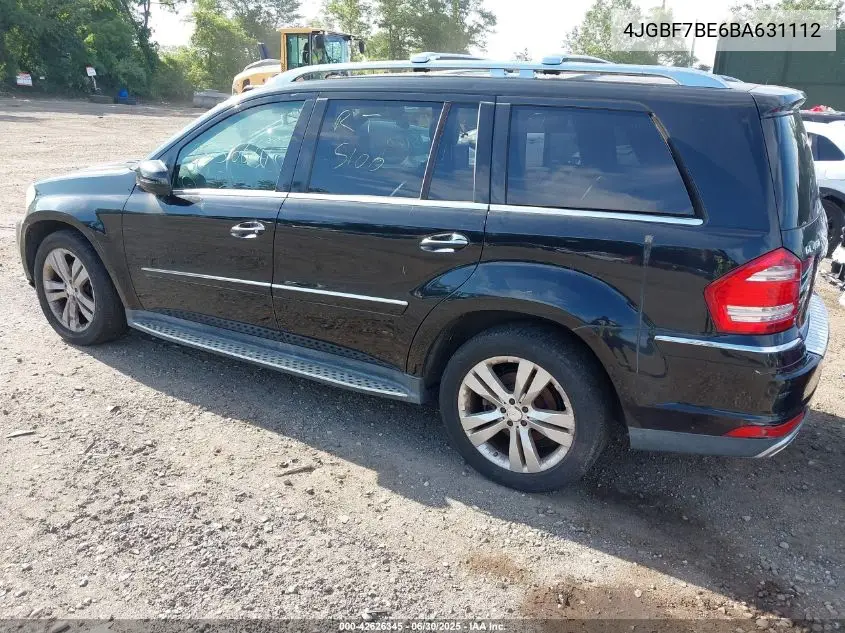 2011 Mercedes-Benz Gl 450 4Matic VIN: 4JGBF7BE6BA631112 Lot: 42626345